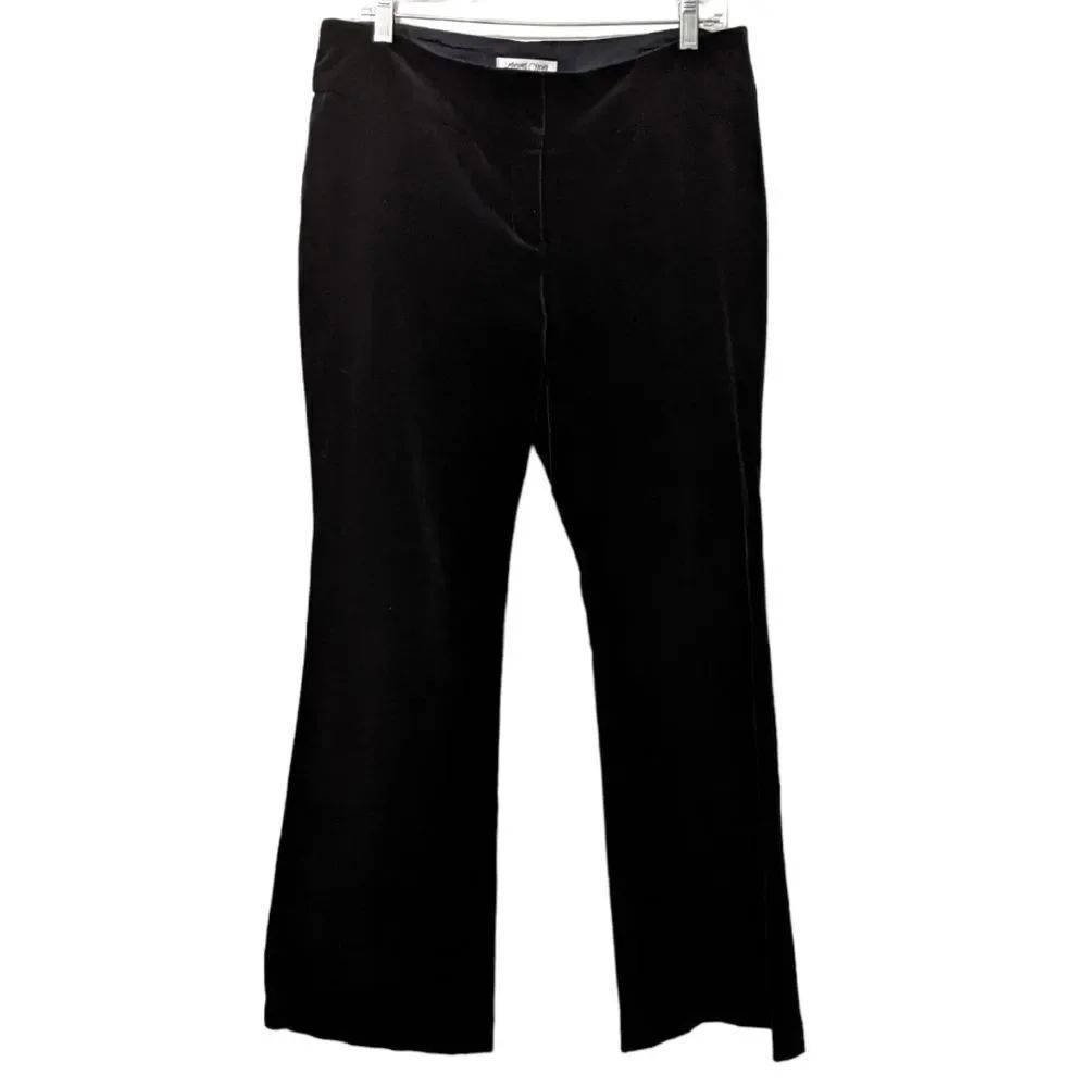 MARGARET O'LEARY Black Velvet Wide Leg Pants 10